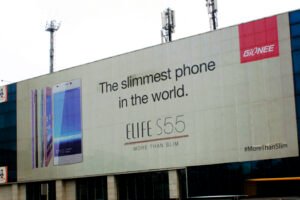 JCDecaux’s biggest displays in New Delhi carry Gionee’s slimmest phone