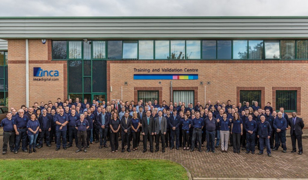 Inca team outside new Training and Validation Centre