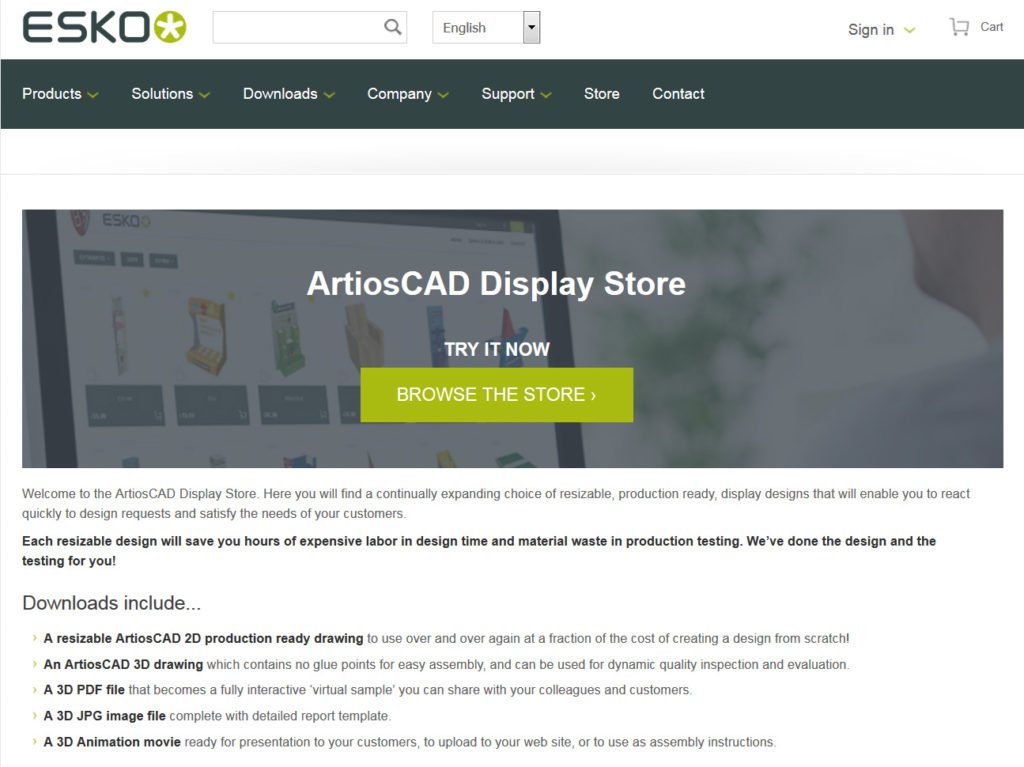 ESK pr1106 ArtiosCAD Display Store