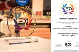 Mutoh honoured with EDP Award for its ValueJet 1638UH hybrid LED UV printer