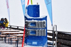 Massivit 1800 3D printed larger-than-life 3D sport accessories at Ski Deal Week in Italy