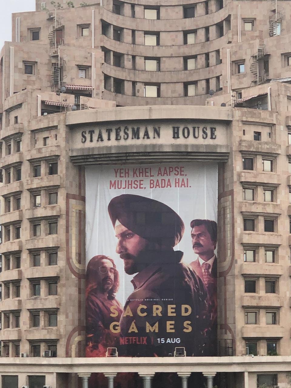 You are currently viewing Iconic Sacred Games outdoor banner at New Delhi