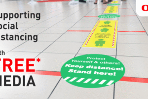OKI offers free media and artwork for social distancing graphics