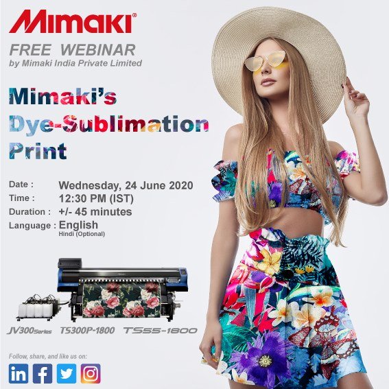 You are currently viewing MIMAKI India organising webinar on dye-sublimation print on June 24