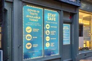 Drytac Viziprint Illuminate used for COVID-19 testing clinics in England