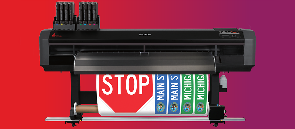 Read more about the article Mutoh & Avery Dennison tie up for new TrafficJet Xpert road-sign printer