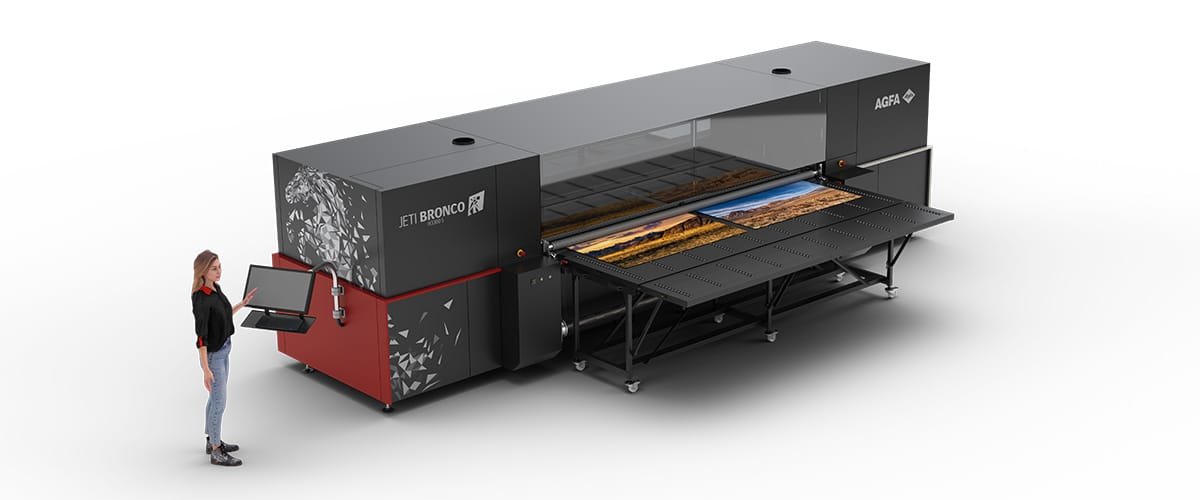 Read more about the article Agfa to mark global debut of Jeti Bronco H3300 HS at PRINTING United Expo 2025